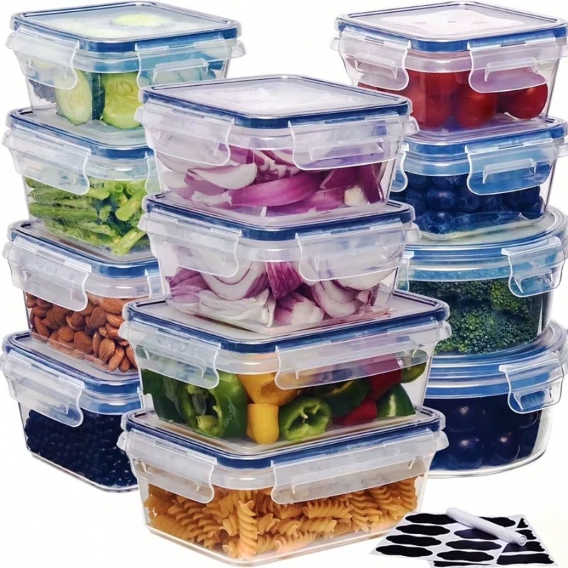 Juego de 12 recipientes para g - Food Storage Labels reseña y precio
