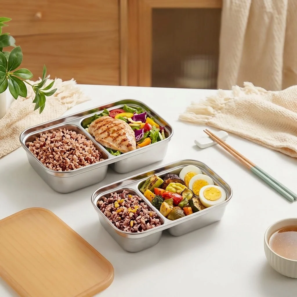 Fiambrera de acero inoxidable  - Food Storage With Dividers reseña y precio